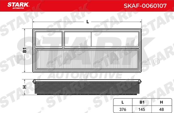 Stark SKAF-0060107 - Воздушный фильтр, двигатель www.autospares.lv