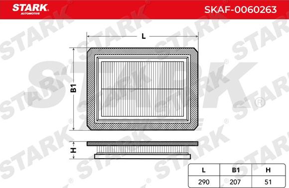 Stark SKAF-0060263 - Воздушный фильтр, двигатель www.autospares.lv