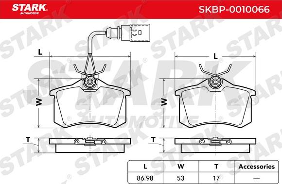 Stark SKBP-0010066 - Тормозные колодки, дисковые, комплект www.autospares.lv