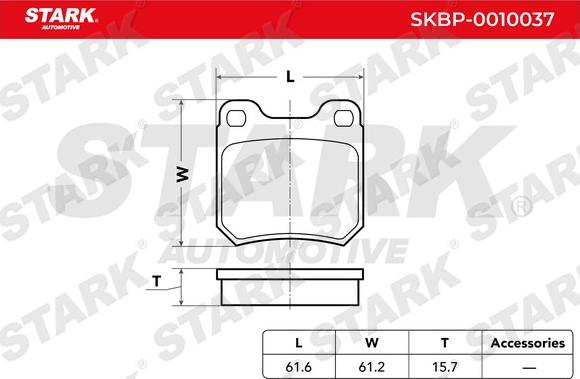 Stark SKBP-0010037 - Brake Pad Set, disc brake www.autospares.lv