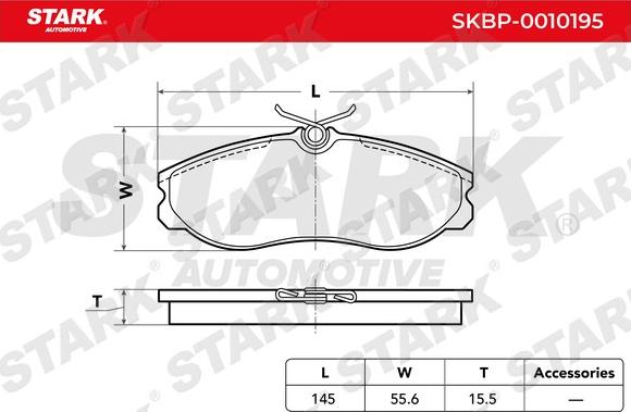 Stark SKBP-0010195 - Тормозные колодки, дисковые, комплект www.autospares.lv