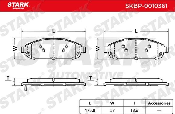 Stark SKBP-0010361 - Bremžu uzliku kompl., Disku bremzes autospares.lv