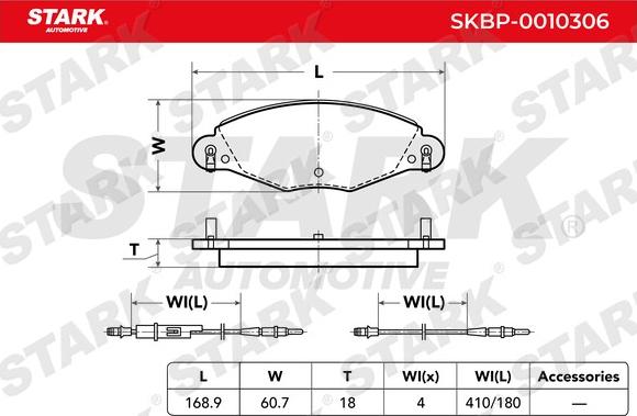 Stark SKBP-0010306 - Bremžu uzliku kompl., Disku bremzes autospares.lv