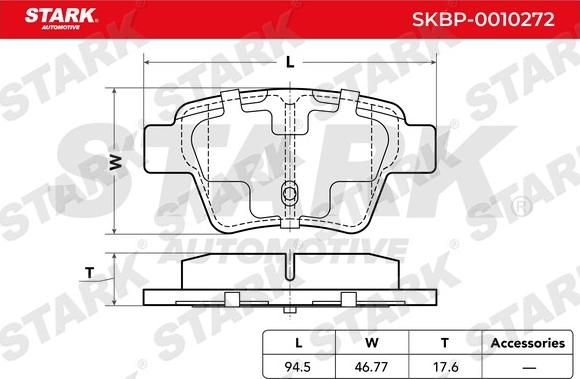 Stark SKBP-0010272 - Тормозные колодки, дисковые, комплект www.autospares.lv