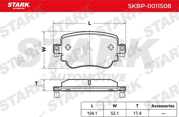 Stark SKBP-0011508 - Bremžu uzliku kompl., Disku bremzes autospares.lv