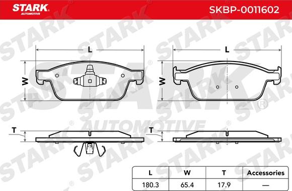 Stark SKBP-0011602 - Bremžu uzliku kompl., Disku bremzes autospares.lv