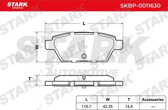 Stark SKBP-0011630 - Bremžu uzliku kompl., Disku bremzes www.autospares.lv