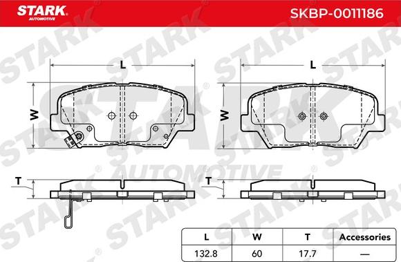 Stark SKBP-0011186 - Bremžu uzliku kompl., Disku bremzes autospares.lv