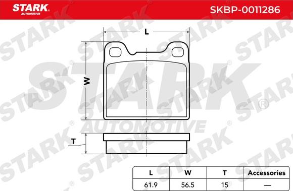 Stark SKBP-0011286 - Brake Pad Set, disc brake www.autospares.lv