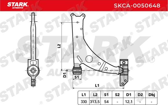 Stark SKCA-0050648 - Neatkarīgās balstiekārtas svira, Riteņa piekare autospares.lv