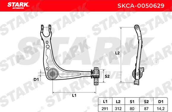 Stark SKCA-0050629 - Neatkarīgās balstiekārtas svira, Riteņa piekare autospares.lv