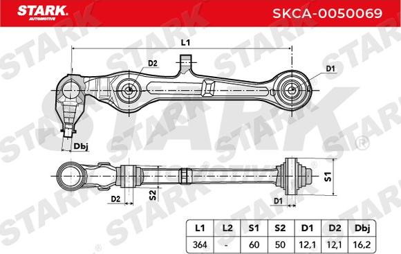 Stark SKCA-0050069 - Neatkarīgās balstiekārtas svira, Riteņa piekare autospares.lv