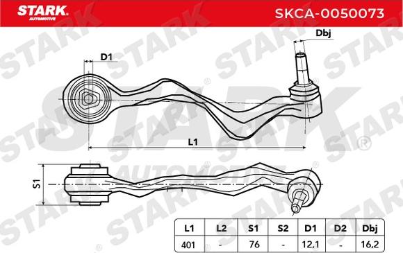 Stark SKCA-0050073 - Neatkarīgās balstiekārtas svira, Riteņa piekare www.autospares.lv