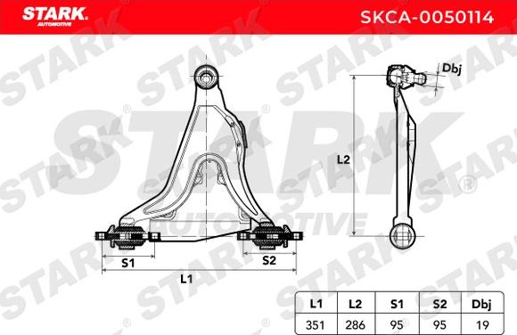 Stark SKCA-0050114 - Neatkarīgās balstiekārtas svira, Riteņa piekare autospares.lv