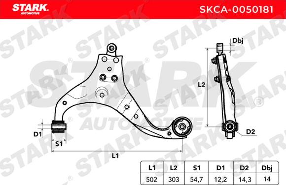 Stark SKCA-0050181 - Track Control Arm www.autospares.lv