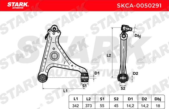 Stark SKCA-0050291 - Neatkarīgās balstiekārtas svira, Riteņa piekare autospares.lv