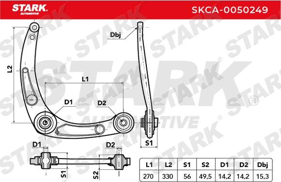 Stark SKCA-0050249 - Track Control Arm www.autospares.lv