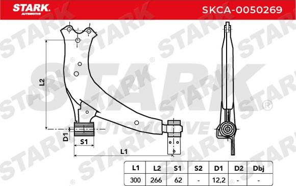 Stark SKCA-0050269 - Рычаг подвески колеса www.autospares.lv