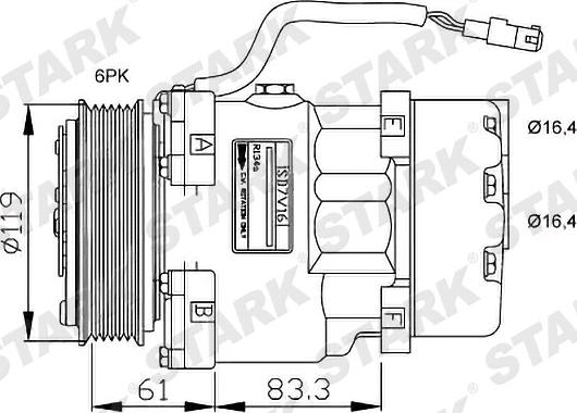 Stark SKKM-0340110 - Kompresors, Gaisa kond. sistēma autospares.lv