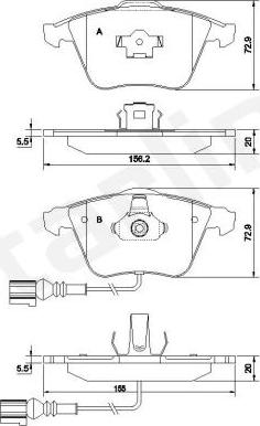 Starline BD S433 - Bremžu uzliku kompl., Disku bremzes autospares.lv