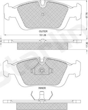 Starline BD S153 - Brake Pad Set, disc brake www.autospares.lv