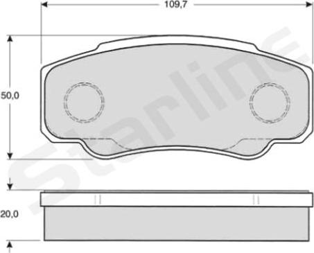 Starline BD S841P - Тормозные колодки, дисковые, комплект www.autospares.lv