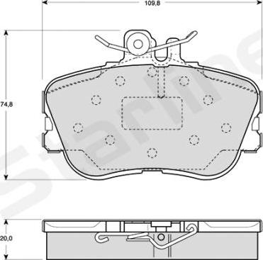 Starline BD S818P - Bremžu uzliku kompl., Disku bremzes www.autospares.lv