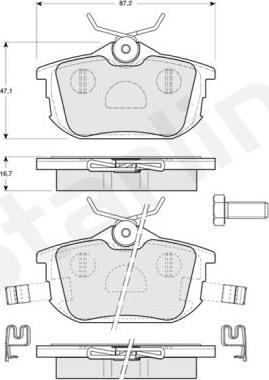 Starline BD S830P - Тормозные колодки, дисковые, комплект www.autospares.lv