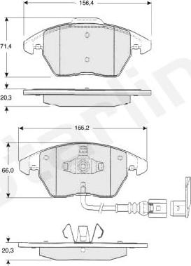 Starline BD S833P - Bremžu uzliku kompl., Disku bremzes www.autospares.lv