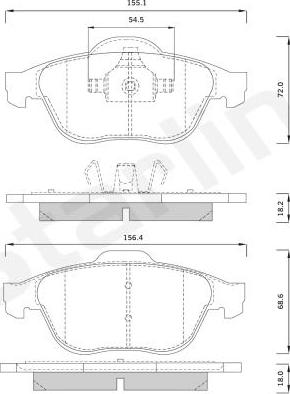 Starline BD S825P - Тормозные колодки, дисковые, комплект www.autospares.lv