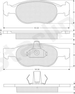 Starline BD S823P - Тормозные колодки, дисковые, комплект www.autospares.lv