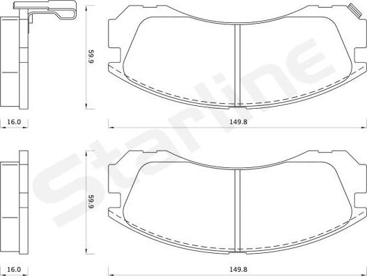 Starline BD S348 - Тормозные колодки, дисковые, комплект www.autospares.lv