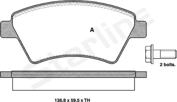 Starline BD S329 - Bremžu uzliku kompl., Disku bremzes autospares.lv