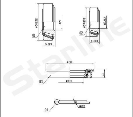 Starline LO 00944 - Подшипник ступицы колеса, комплект www.autospares.lv