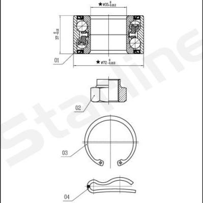 Starline LO 00915 - Riteņa rumbas gultņa komplekts www.autospares.lv