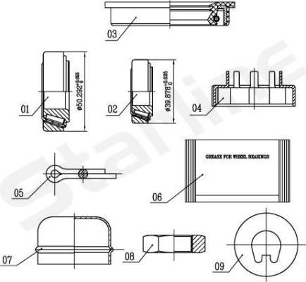 Starline LO 00529 - Wheel hub, bearing Kit www.autospares.lv