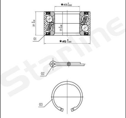 Starline LO 00736 - Riteņa rumbas gultņa komplekts autospares.lv