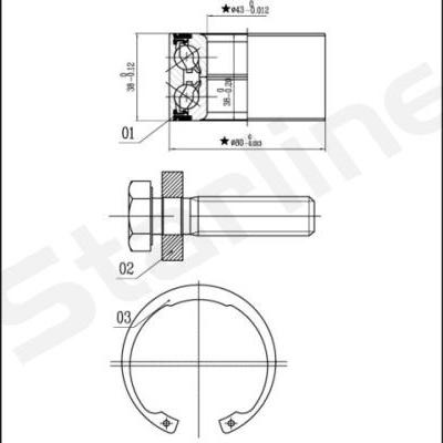 Starline LO 03449 - Подшипник ступицы колеса, комплект www.autospares.lv