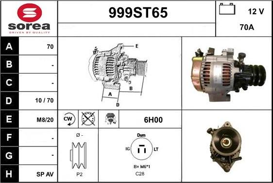 STARTCAR 999ST65 - Генератор www.autospares.lv