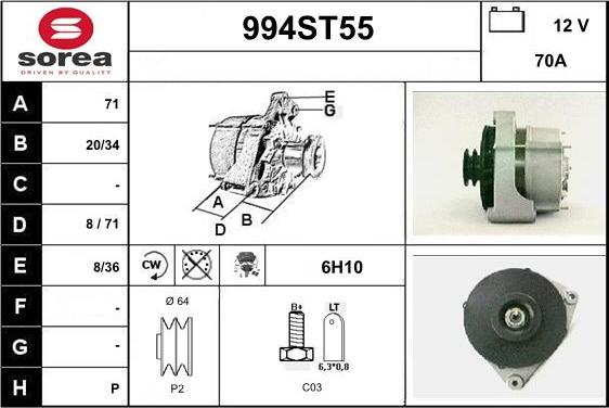 STARTCAR 994ST55 - Ģenerators www.autospares.lv