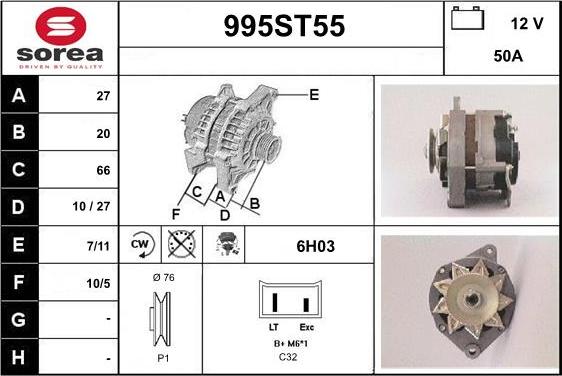 STARTCAR 995ST55 - Ģenerators autospares.lv