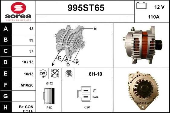 STARTCAR 995ST65 - Ģenerators autospares.lv