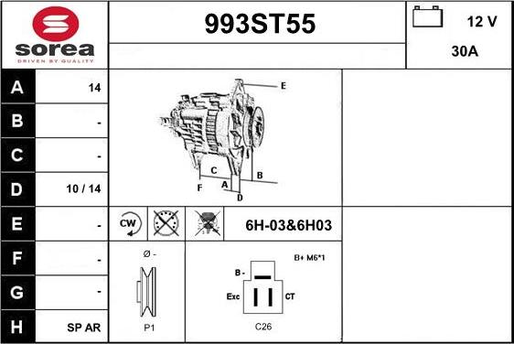 STARTCAR 993ST55 - Ģenerators autospares.lv