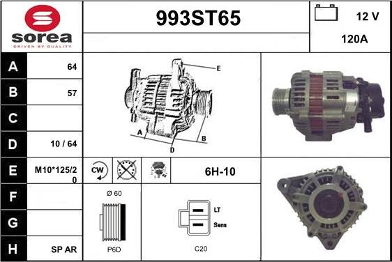 STARTCAR 993ST65 - Ģenerators autospares.lv