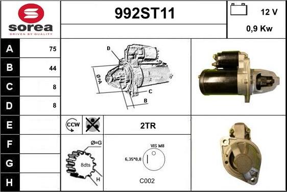 STARTCAR 992ST11 - Starter www.autospares.lv