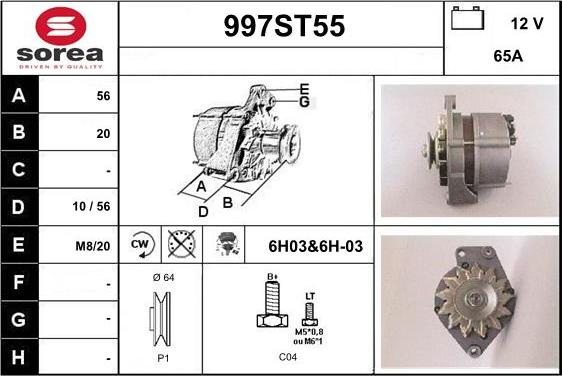 STARTCAR 997ST55 - Ģenerators www.autospares.lv