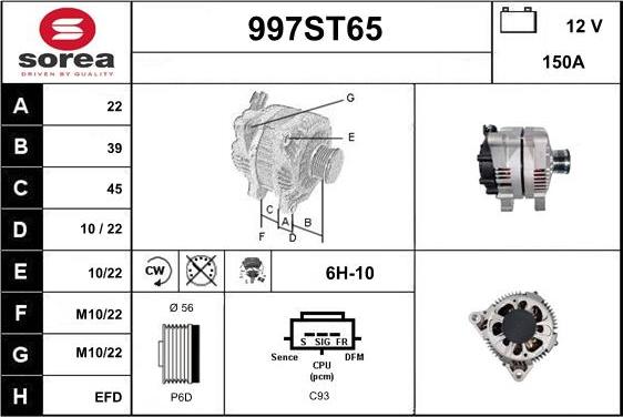 STARTCAR 997ST65 - Ģenerators www.autospares.lv