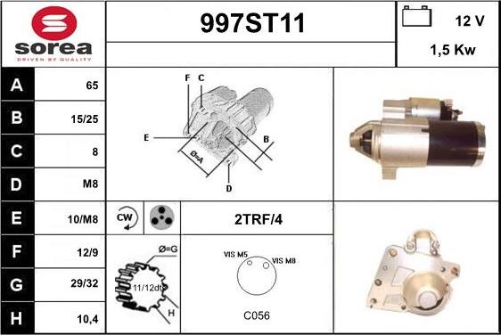 STARTCAR 997ST11 - Starteris www.autospares.lv