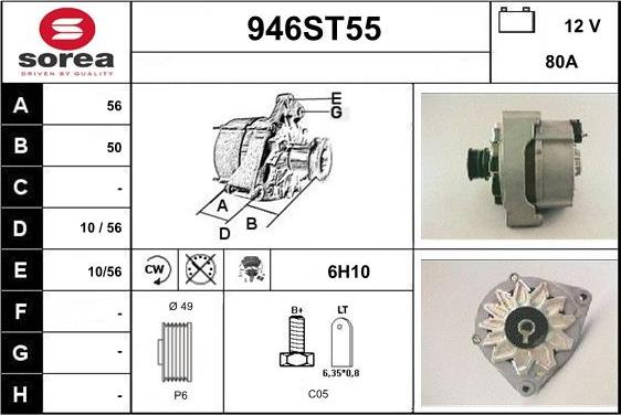 STARTCAR 946ST55 - Ģenerators autospares.lv