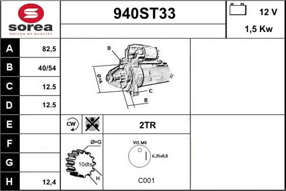 STARTCAR 940ST33 - Starteris autospares.lv